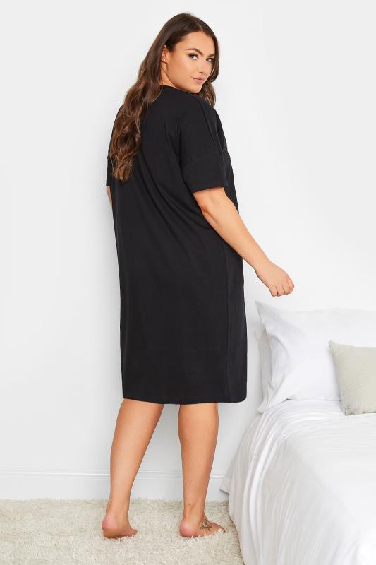 YOURS Plus Size Black 'Tropic Like It's Hot' Fruit Print Sleep Tee Nightdress | Yours Clothing 2
