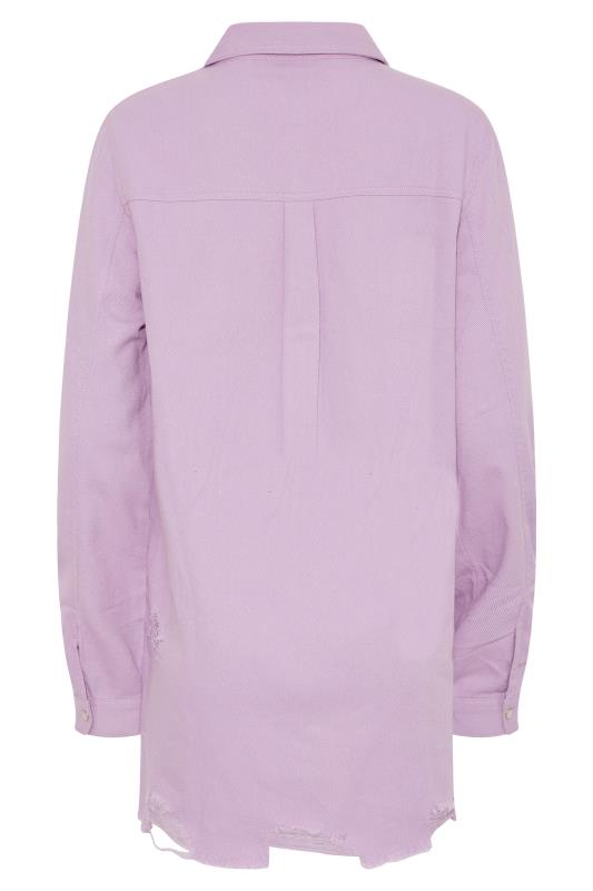 LTS Tall Lilac Purple Distressed Twill Shirt 7