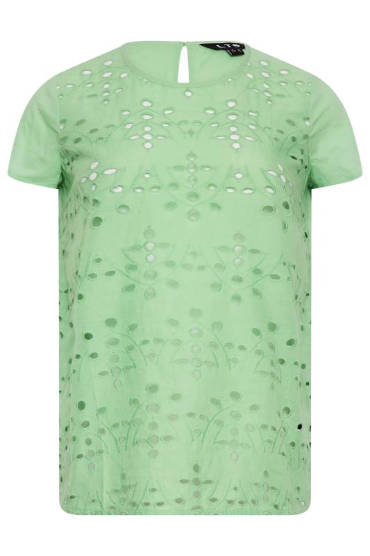 LTS Tall Women's Green Broderie Front T-Shirt | Long Tall Sally 6