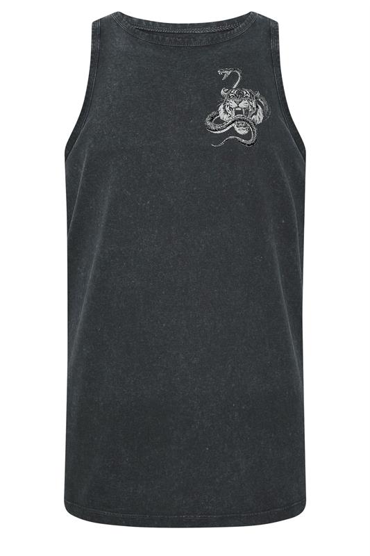 BadRhino Big & Tall Black Acid Wash Graphic Vest | BadRhino 6