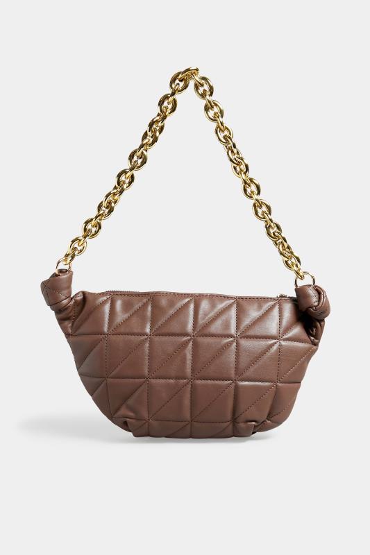 Brown Quilted Shoulder Bag | Yours Clothing 4