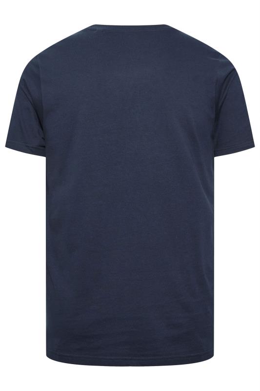 BadRhino Big & Tall Navy Blue Motorcycle Print T-Shirt | BadRhino 3
