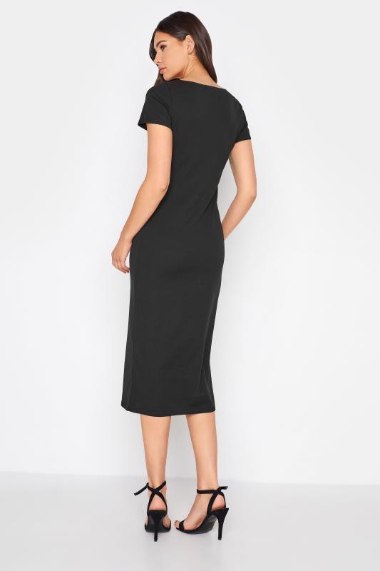 LTS Tall Black Cut Out Neck Midi Dress 3