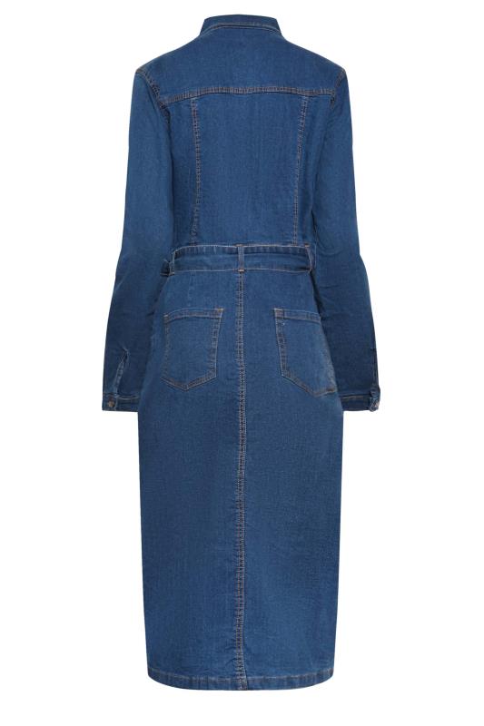 LTS Tall Womens Blue Denim Button Through Dress | Yours Clothing  7