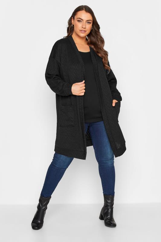 YOURS LUXURY Plus Size Black Soft Touch Cable Knit Cardigan | Yours Clothing 3