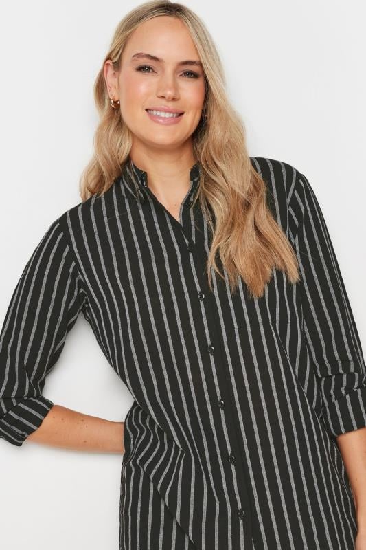 LTS Tall Black Stripe Print Cotton Shirt | Long Tall Sally 4