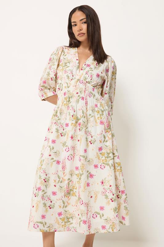  PixieGirl Petite – Midi-Teekleid in Rosa mit Blumenmuster