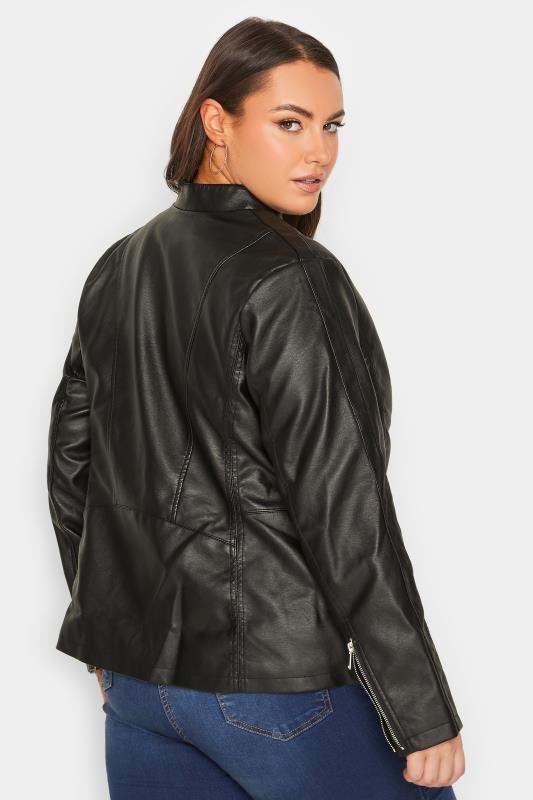 Plus Size Black Faux Leather Jacket | Yours Clothing