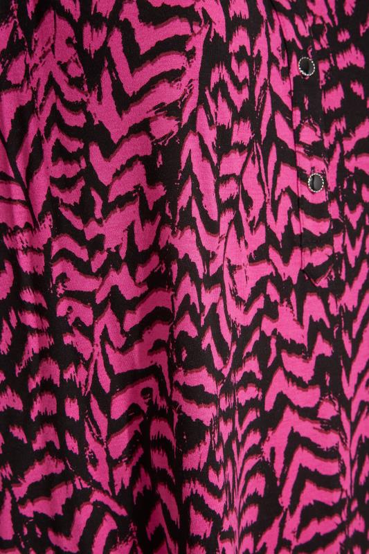 YOURS LONDON Pink Zig Zag Button Placket Shirt_S.jpg