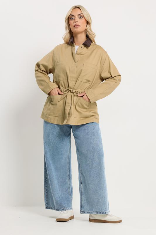 YOURS Plus Size Stone Brown Carpenter Jacket | Yours Clothing 2