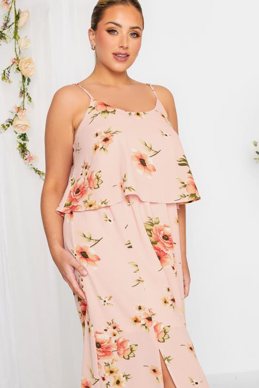 YOURS LONDON Curve Light Pink Floral Overlay Maxi Dress | Yours Clothing 4