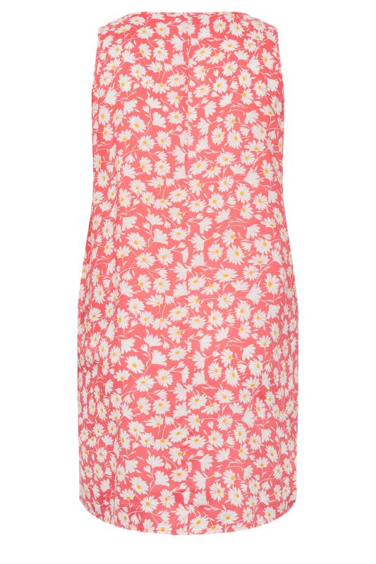 YOURS Plus Size Curve Light Pink Daisy Print Pocket Smock Dress | Yours Clothing  7