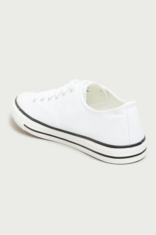 LTS White Canvas Low Trainers In Standard D Fit 4