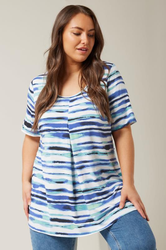 Evans Blue Liv Pleat Front Tunic 1