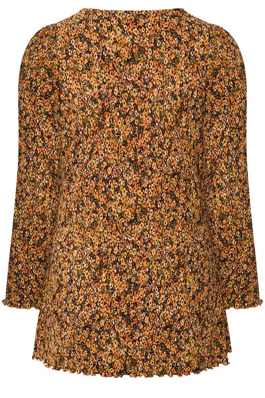 YOURS Plus Size Orange Floral Tunic Top | Yours Clothing 2