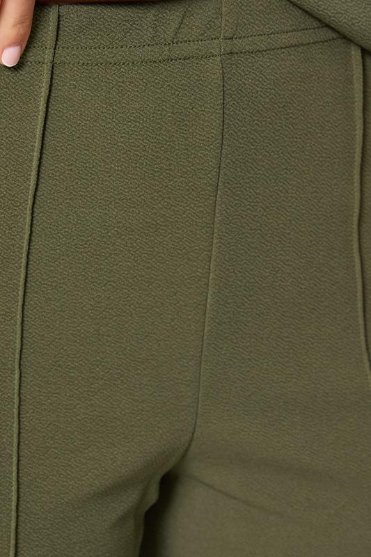 LTS Tall Women's Set Khaki Green Textured Waistcoat & Wide Leg Trousers | Long Tall Sally 4