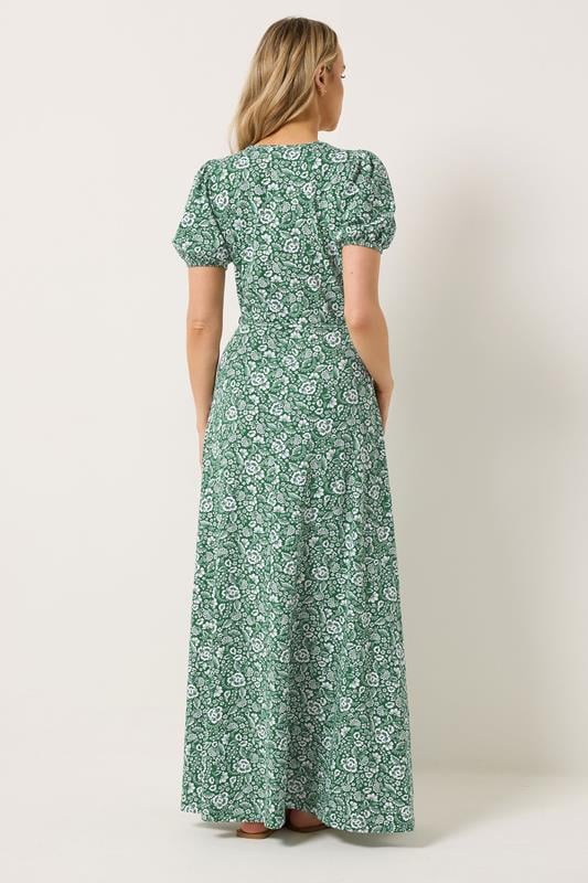 LTS Tall Women's Green Floral Cotton Wrap Maxi Dress | Long Tall Sally 4