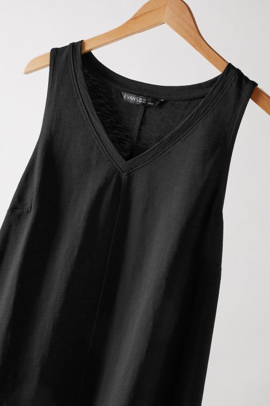 EVANS Plus Size Black Cotton Vest Top | Evans 7