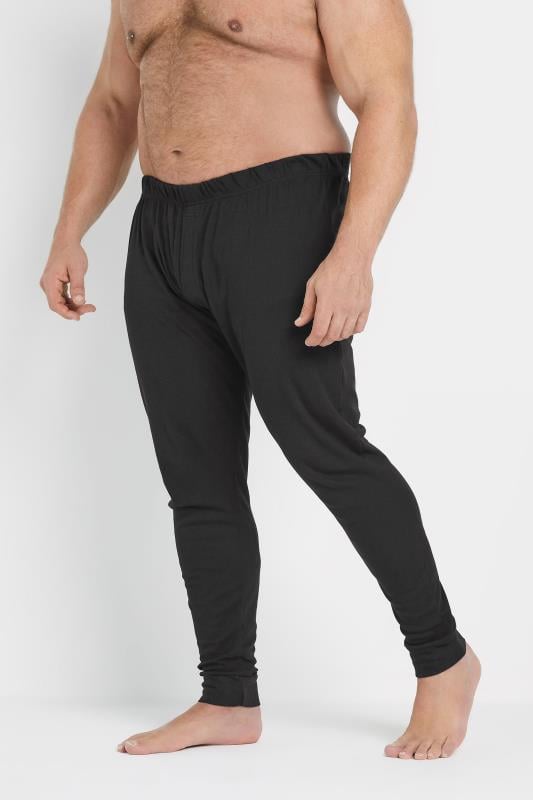 D555 Big & Tall zwart lang thermo-ondergoed