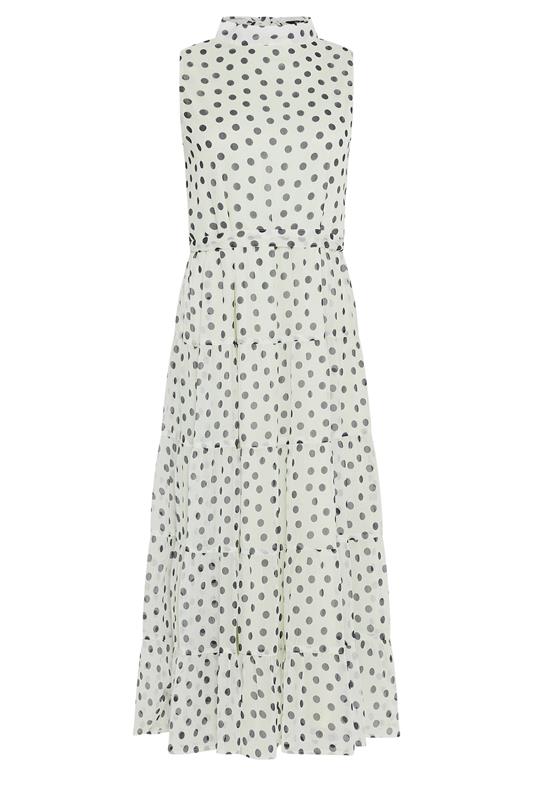 M&Co White Spot Print Tiered Chiffon Midi Dress | M&Co 6