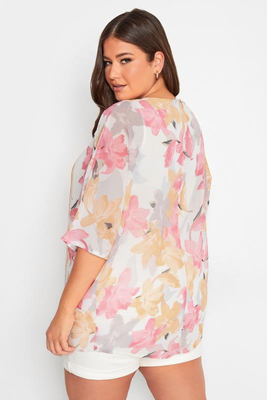 YOURS Curve Plus Size White Floral Blouse | Yours Clothing  4