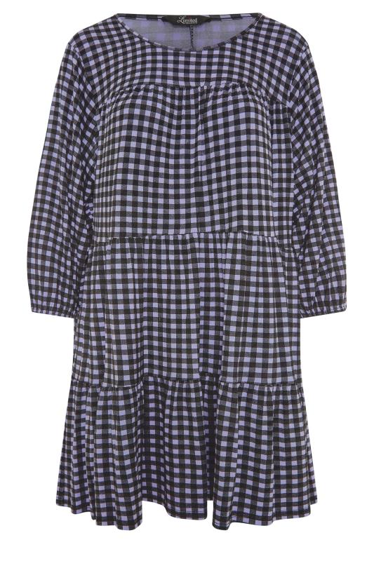 LIMITED COLLECTION Purple Gingham Print Smock Top_F.jpg