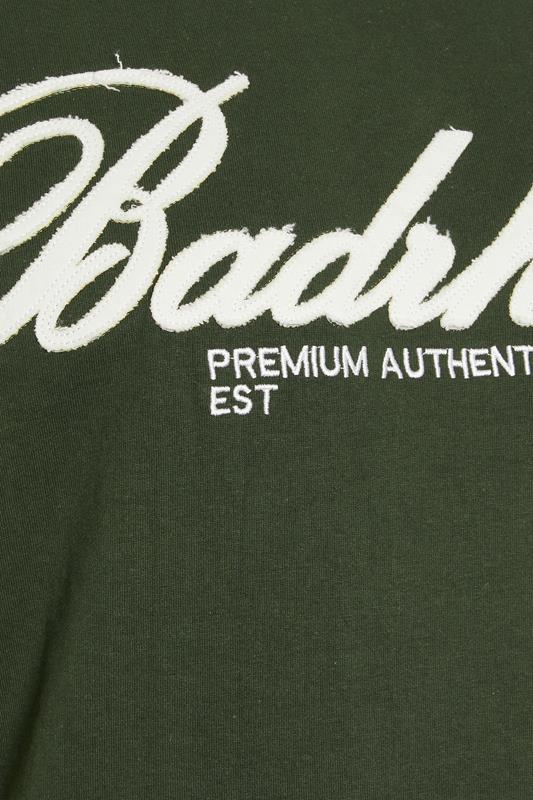 BadRhino Big & Tall Dark Green Embroidered Script T-Shirt | BadRhino 8