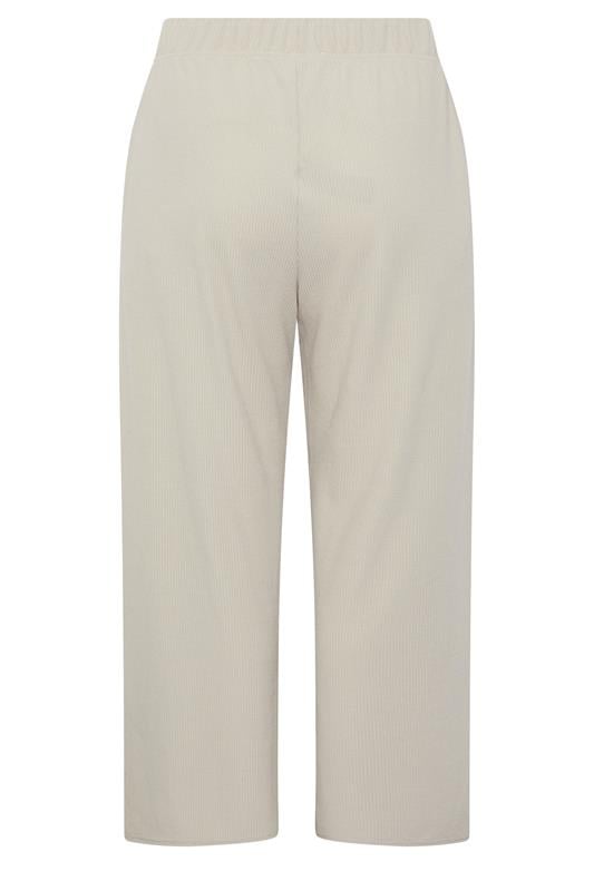 LIMITED COLLECTION Plus Size Beige Brown Crinkle Wide Leg Trousers | Yours Clothing 6