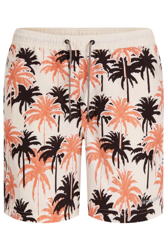  Grande Taille JACK & JONES Big & Tall Pink & Black Palm Print Swim Shorts