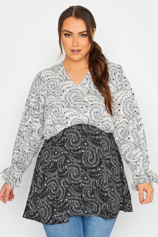 LIMITED COLLECTION Plus Size Black Star Print Blouse | Yours Clothing 1