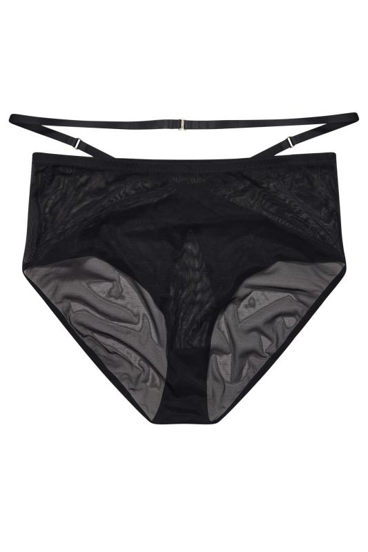 PLAYFUL PROMISES Eddie Black Crossover High Waisted Briefs | Yours Clothing 7