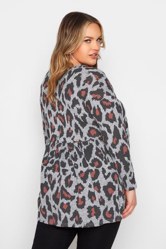 Grey Knitted Leopard Print Smock Top_C.jpg