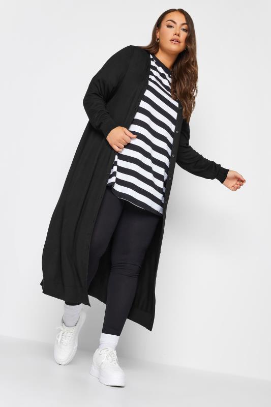 YOURS Plus Size Black Maxi Cardigan | Yours Clothing 3