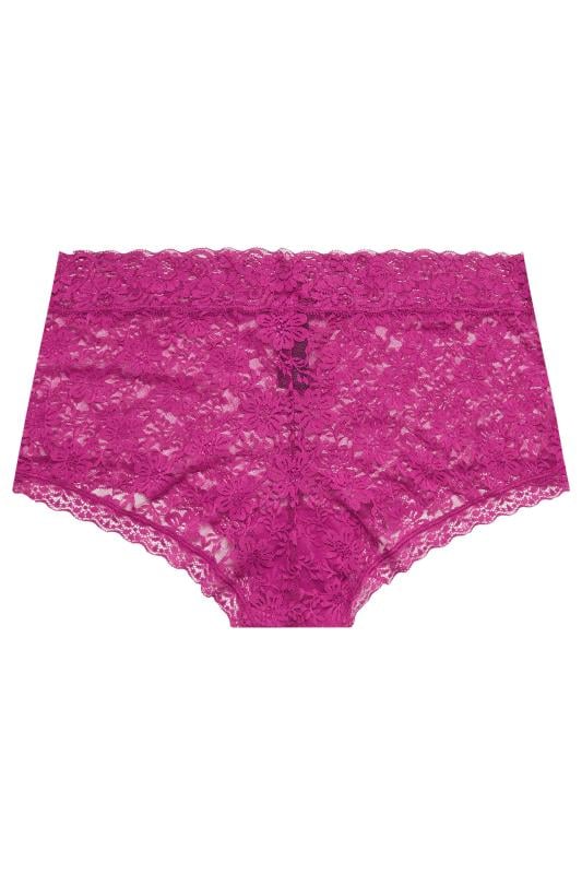 YOURS 3 PACK Plus Size Pink & Blue Lace Mid Rise Shorts | Yours Clothing  5