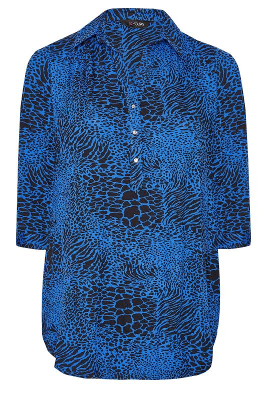 Plus Size Blue Animal Print Blouse | Yours Clothing 6