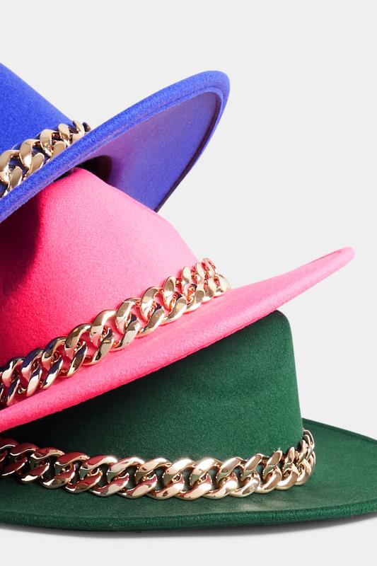 Green Chunky Chain Fedora Hat | Yours Clothing 5