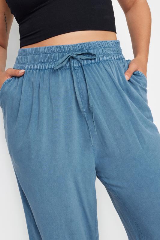 YOURS Plus Size Blue Chambray Culottes | Yours Clothing 5