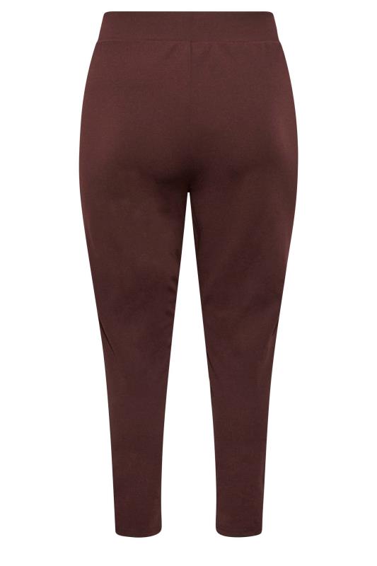 Plus Size Chocolate Brown Stretch Tapered Trousers - Petite | Yours Clothing 5