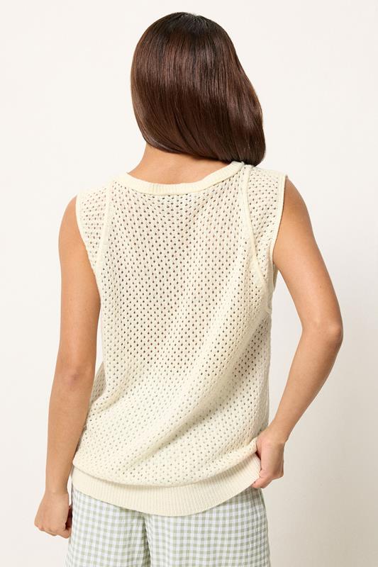 PixieGirl Petite Women's Ivory White Lemon Graphic Crochet Vest Top | PixieGirl 4