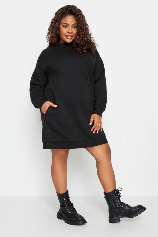 Plus Size  YOURS Curve Black Sweatshirt Dress