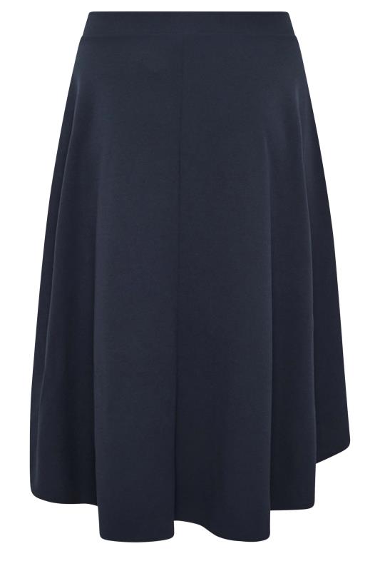 YOURS LONDON Plus Size Navy Blue Dipped Hem Skirt | Yours Clothing 5