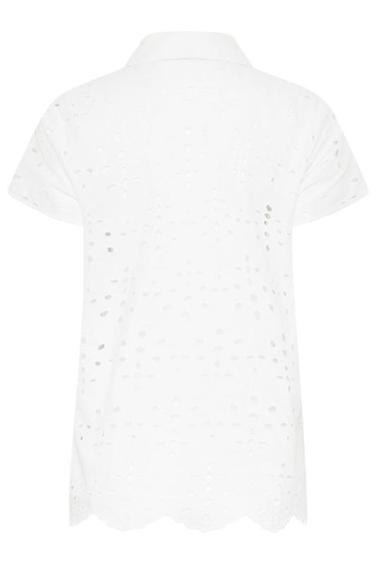 LTS Tall White Broderie Short Sleeve Shirt | Long Tall Sally  7
