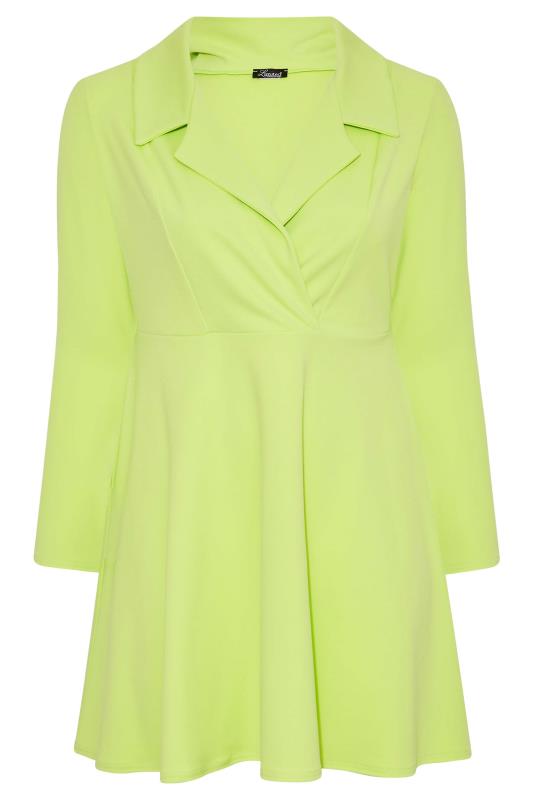 LIMITED COLLECTION Plus Size Lime Green Blazer Dress | Yours Clothing 6