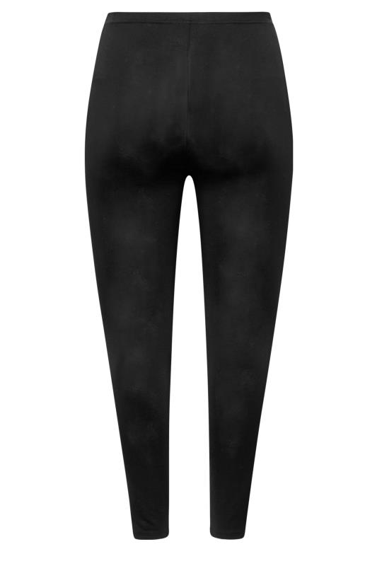 Plus Size Black Sequin Side Leggings | Yours Clothing 6