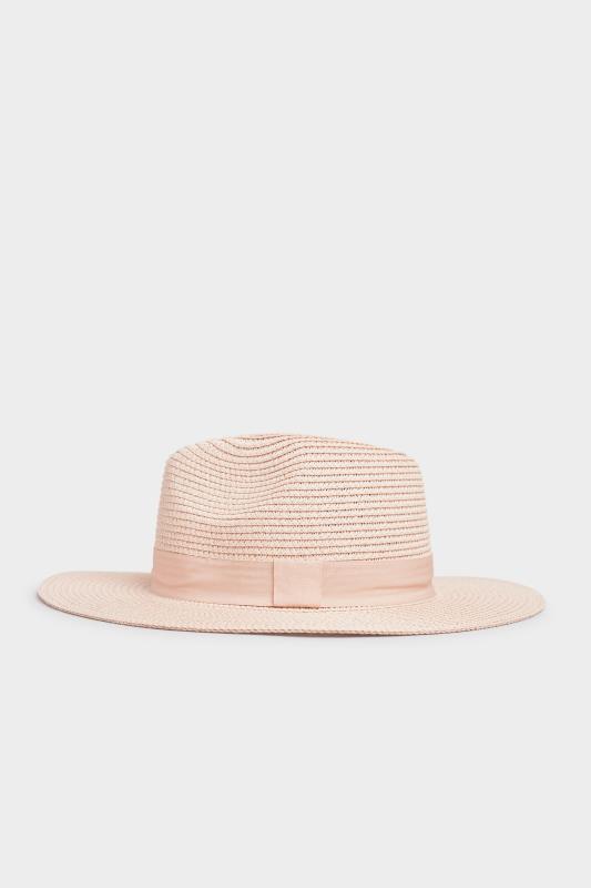 Plus Size Pink Straw Fedora Hat | Yours Clothing 2