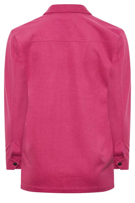 Curve Plus Size Hot Pink Midi Shacket | Yours Clothing  8