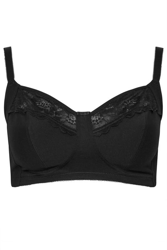 M&Co 2 PACK Black & Burgundy Red Cotton Lace Trim Bras | M&Co 11