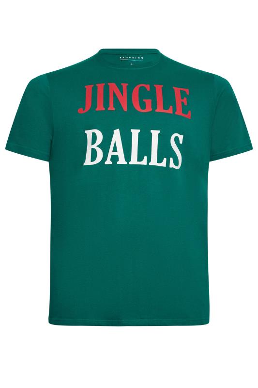 BadRhino Big & Tall Green 'Jingle' Slogan Christmas T-Shirt | BadRhino 4