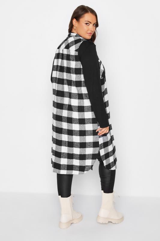 Plus Size Black Check Print Sleeveless Maxi Shirt | Yours Clothing 3