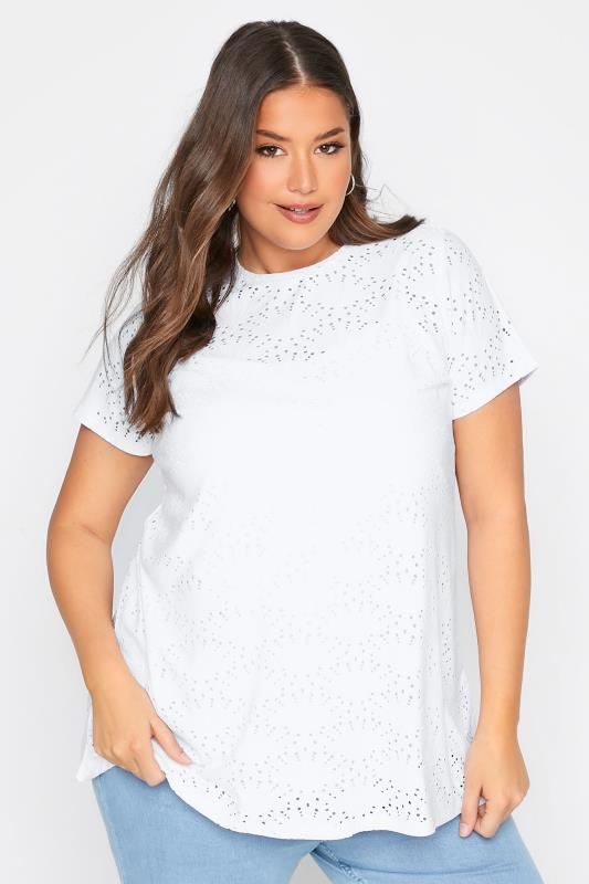 Curve White Broderie Swing Top 1